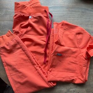 Figs Scrub Set Sunset Orange XS/XXS